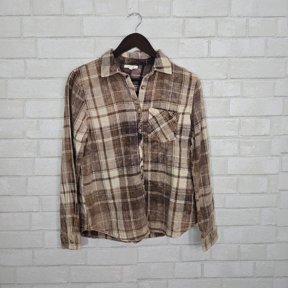 Maurices flannel print button down